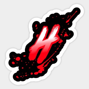 bloody letter H Sticker